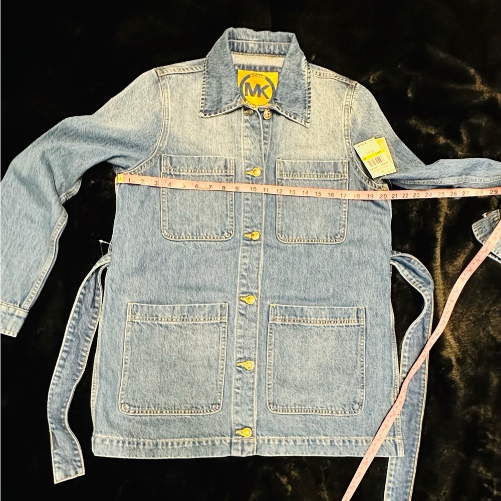 Michael Kors Denim Utility Jacket w/ Belt – Size M – New With Tags - Picture 4 of 10